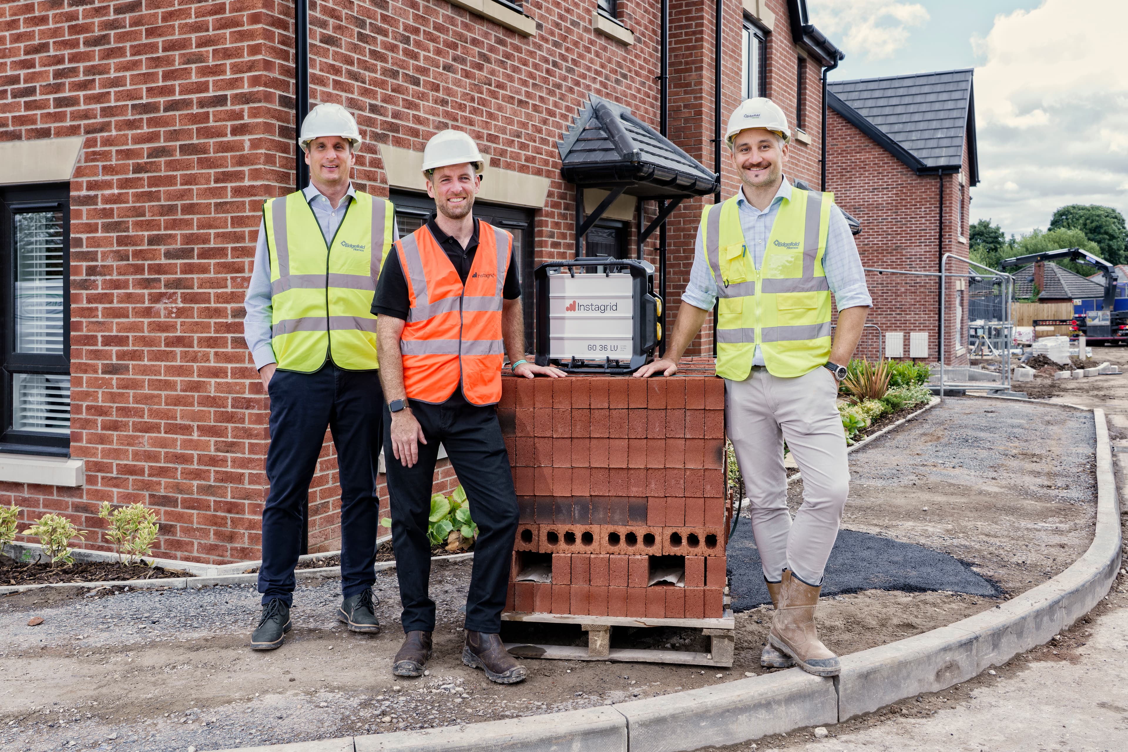 Chris Derbyshire, Matt O'Hara and Jack Seddon on site with Instagrid