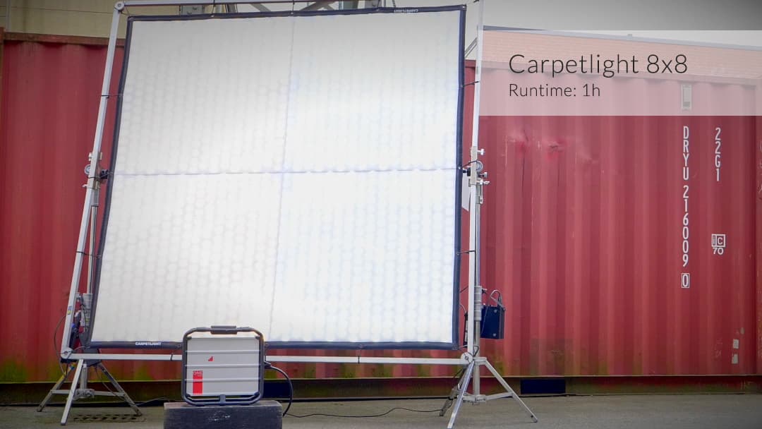 Sun Electric Carpet light 8x8 powered by Instagrid ONE Max