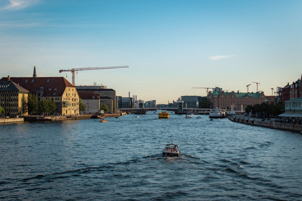 river and construction sites in Copenhagen