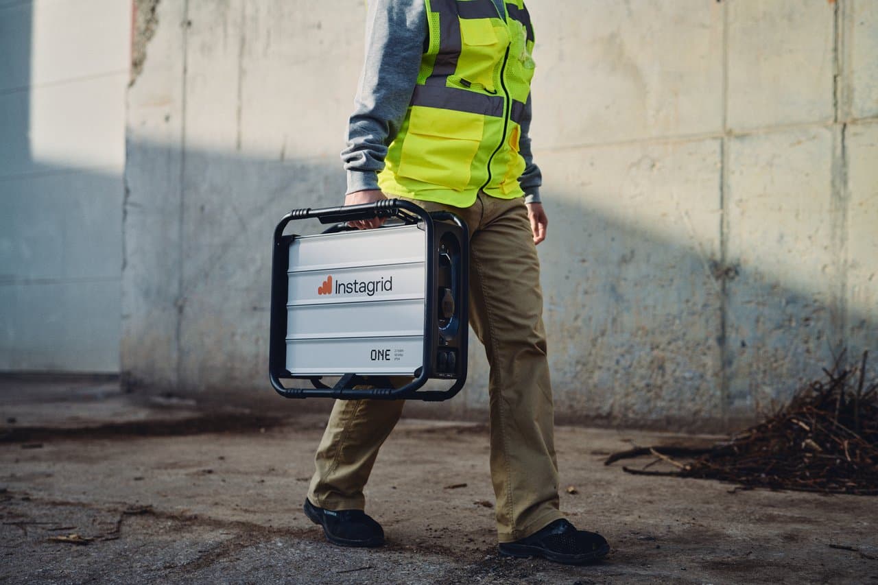 Batterie portable sur chantier