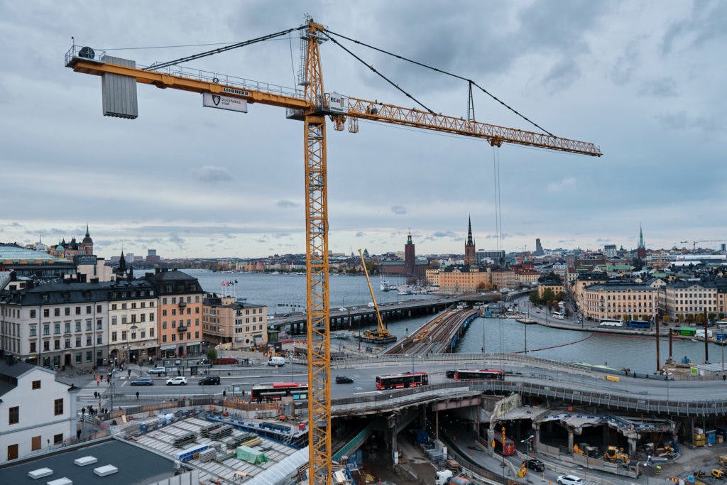 large construction site in Stockholm