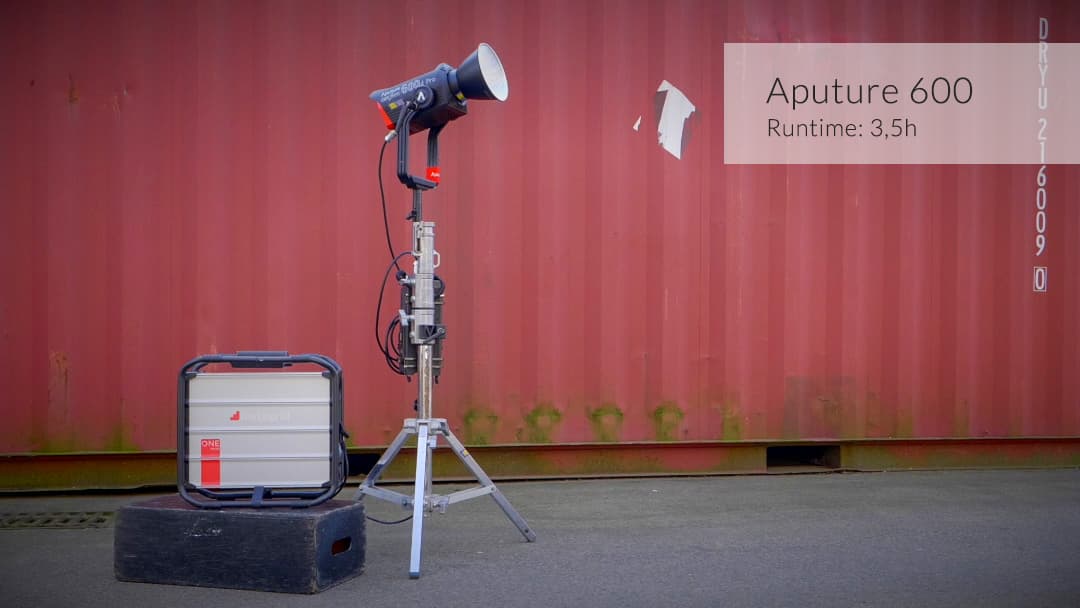 Sun Electric Aputure 600 light powered by Instagrid ONE Max